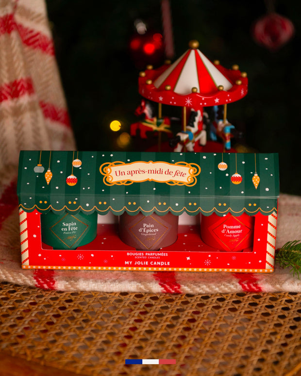 Coffret trio bougies de Noël