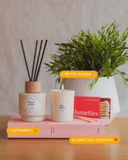 Duo petite bougie et bouquet parfumés